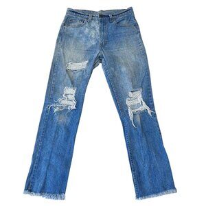 Reformation x Levi's Womens Repurposed Jeans Size S/29 Distressed Straight Leg